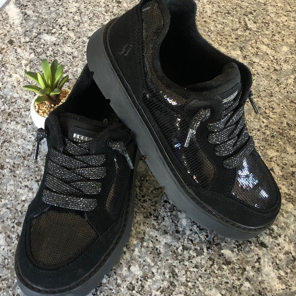 SKECHERS Keepsakes Cozy Street Hiker 8 Black MEMORY FOAM scotchgard NWOB - Picture 2 of 9